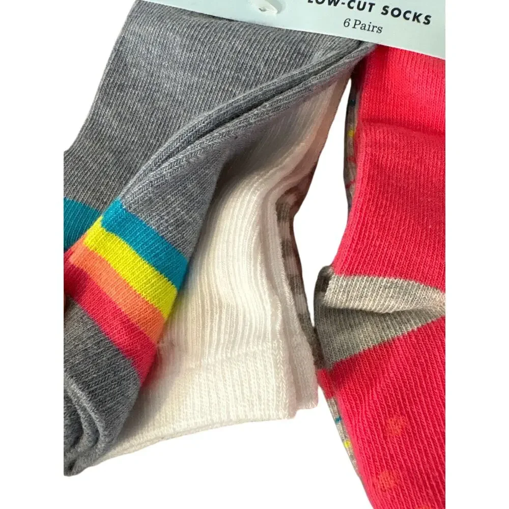 Cat & Jack Girls Low-Cut Socks 6 Pairs Multicolor Neutral Size 4T-5T 8-11 New